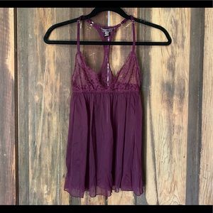 NWOT VS mesh & lace babydoll lingerie top